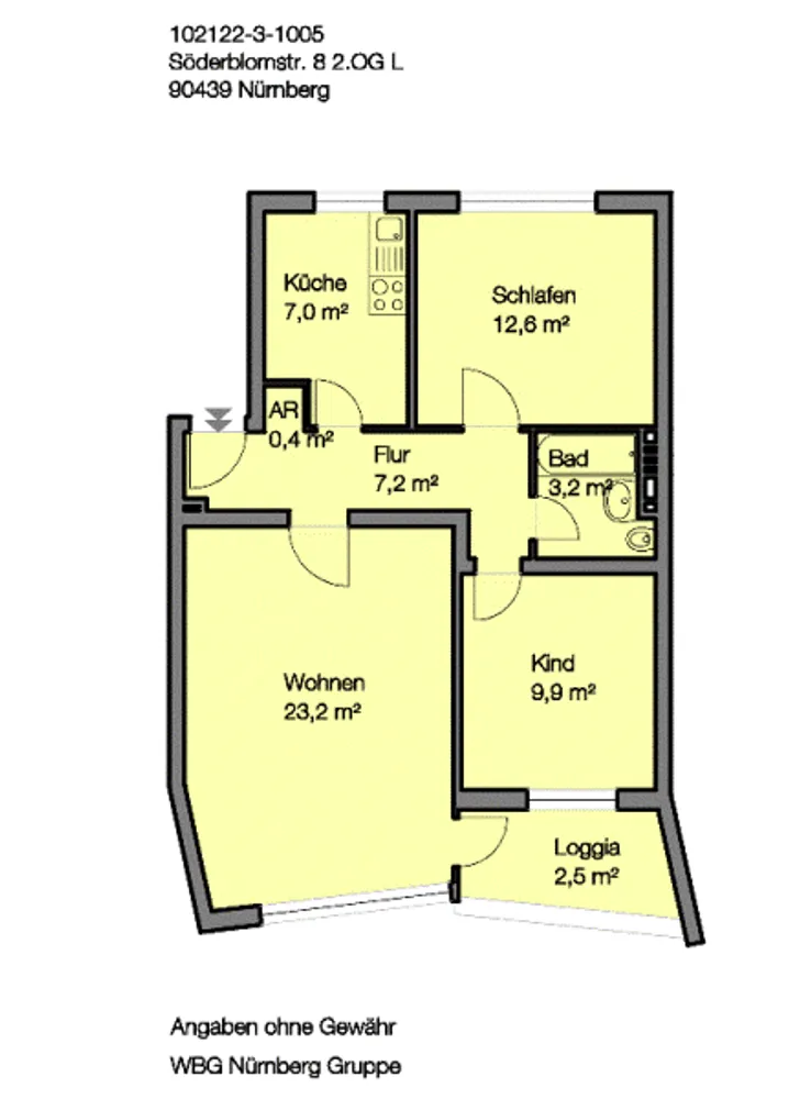 3 Zimmer Wohnung mit 66 m² in Nürnberg – Bild 3