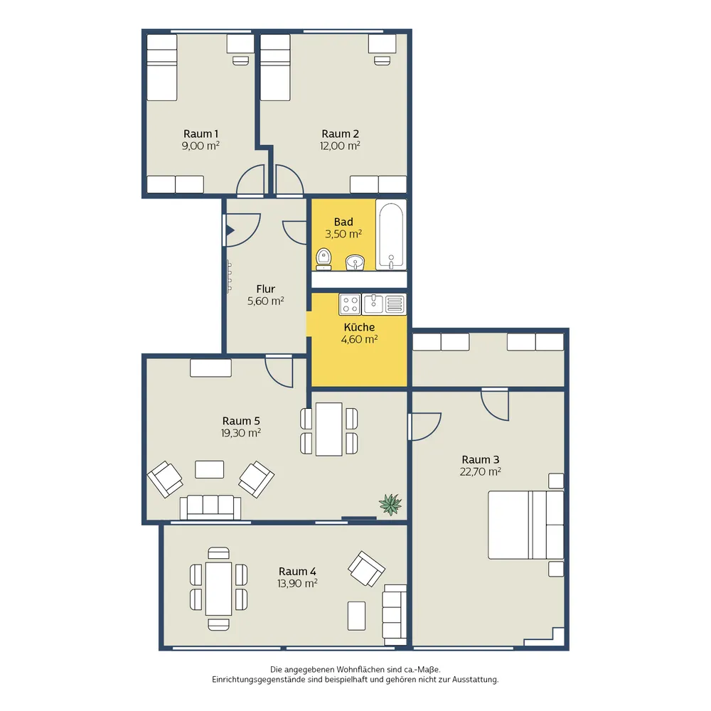 4 Zimmer Wohnung mit 90 m² in Leipzig – Bild 2
