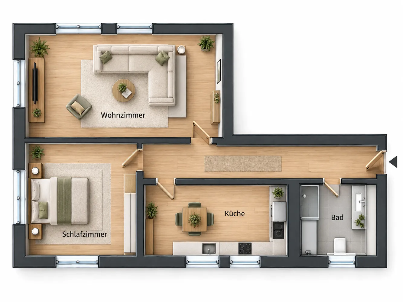 2 room apartment with 58 m² in Singen – Photo 5