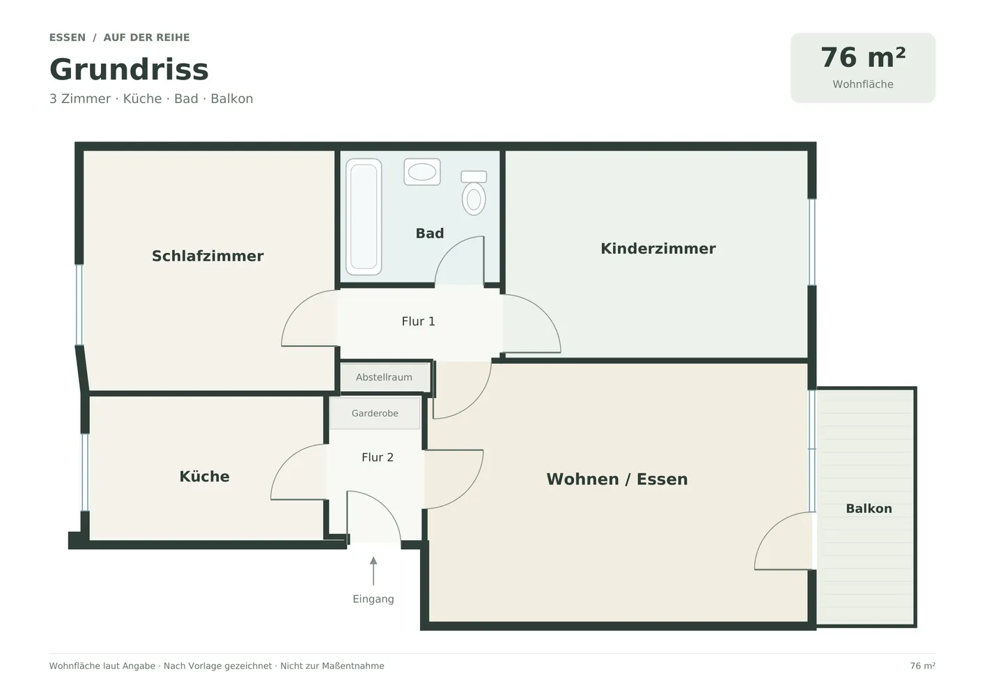 3 Zimmer Wohnung mit 76 m² in Essen – Bild 3