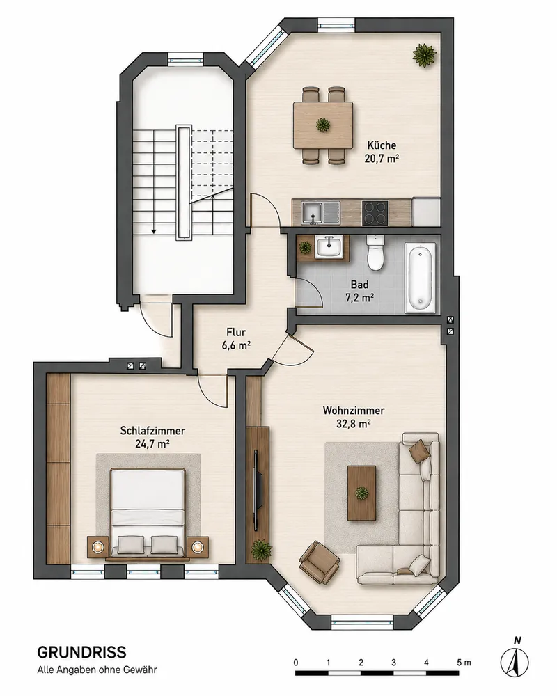 2 Zimmer Wohnung mit 86 m² in Magdeburg – Bild 3