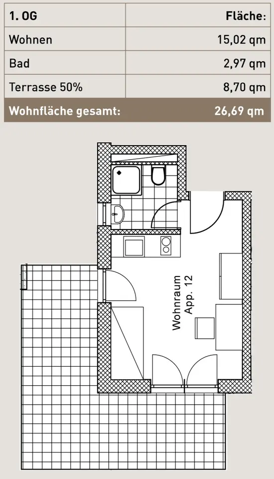 Studio mit 27 m² in Ingolstadt – Bild 7