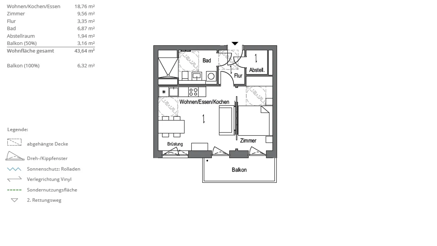 2 room apartment with 44 m² in Berlin – Photo 6