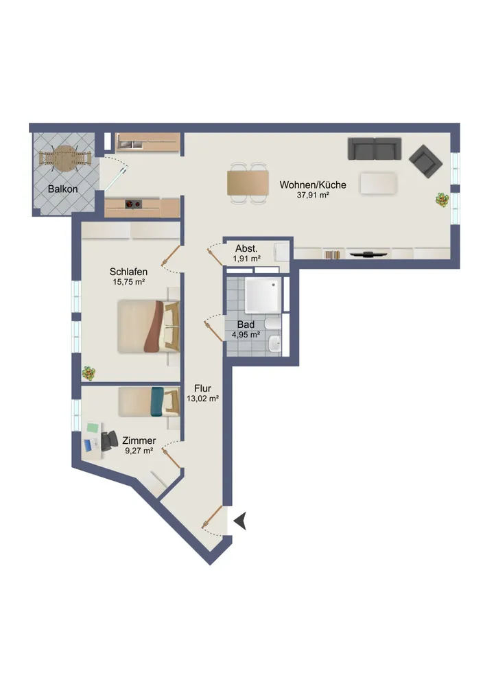 3 Zimmer Wohnung mit 84 m² in Hannover – Bild 3
