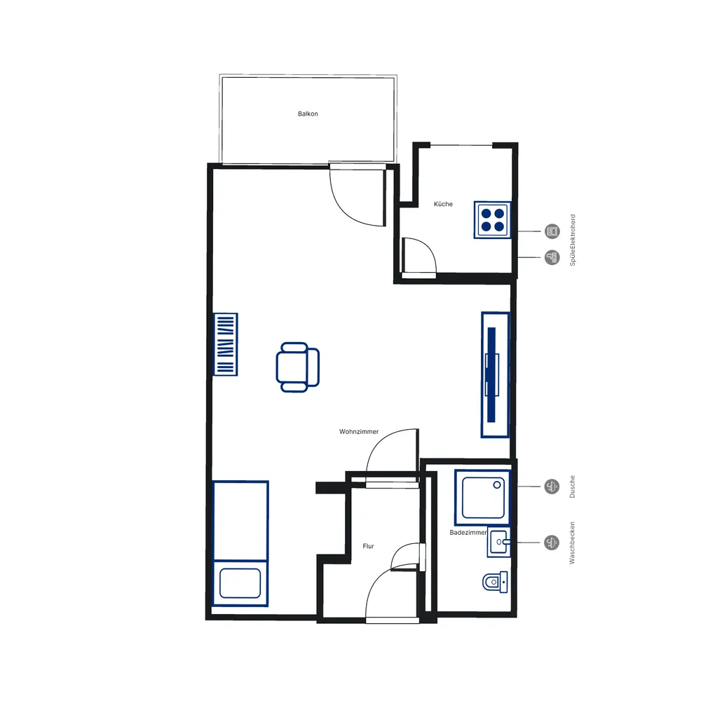 1 Zimmer Wohnung mit 33 m² in Hannover – Bild 6