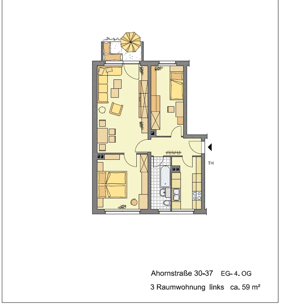 3 Zimmer Wohnung mit 59 m² in Altenburg – Bild 3