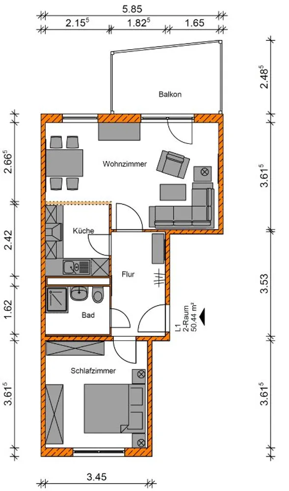 2 Zimmer Wohnung mit 48 m² in Magdeburg – Bild 8