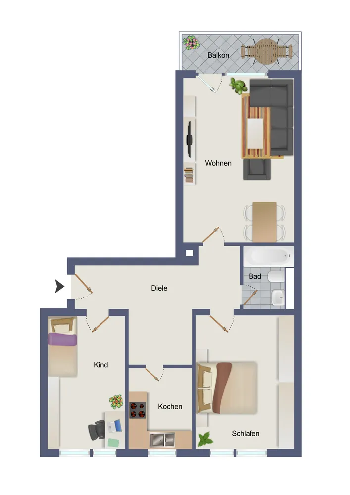3 room apartment with 75 m² in Munich – Photo 4