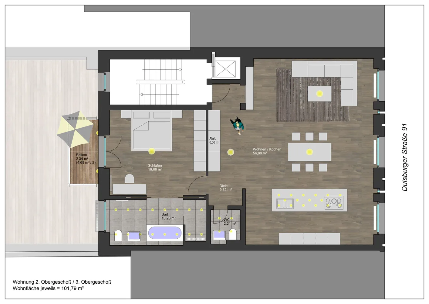 3 Zimmer Wohnung mit 102 m² in Düsseldorf – Bild 5