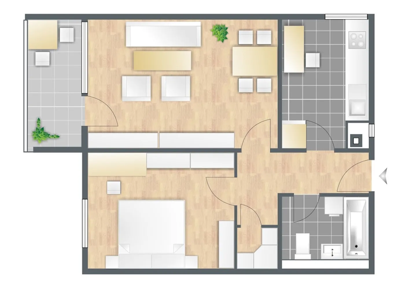 2 room apartment with 58 m² in Munich – Photo 3