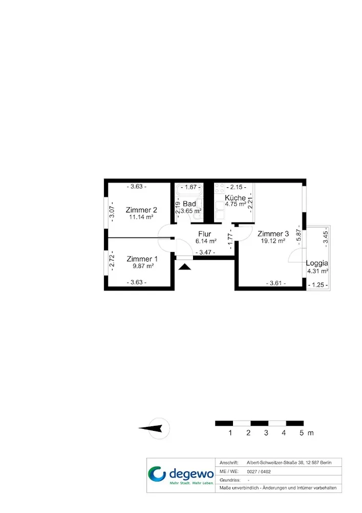 3 room apartment with 57 m² in Berlin – Photo 2