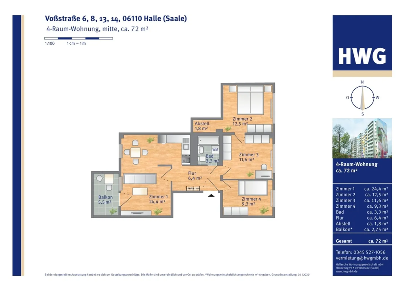 4 Zimmer Wohnung mit 72 m² in Halle (Saale) – Bild 7