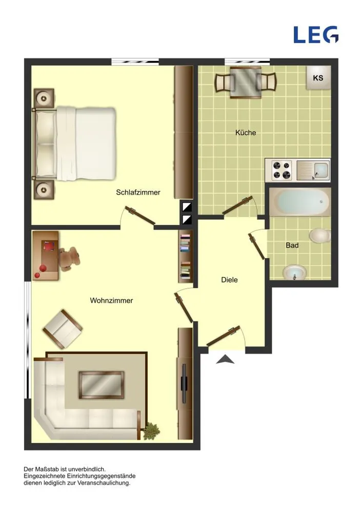 2 Zimmer Wohnung mit 41 m² in Unna – Bild 1
