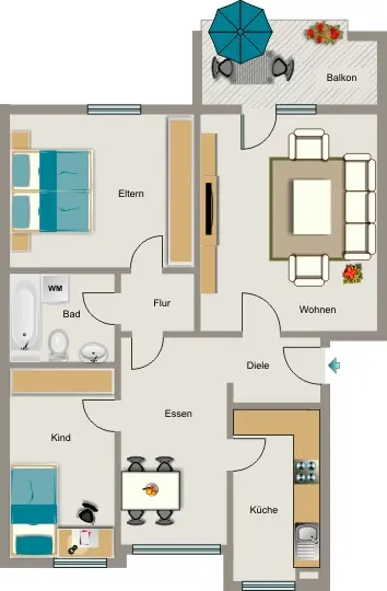 4 Zimmer Wohnung mit 75 m² in Hamm – Bild 5
