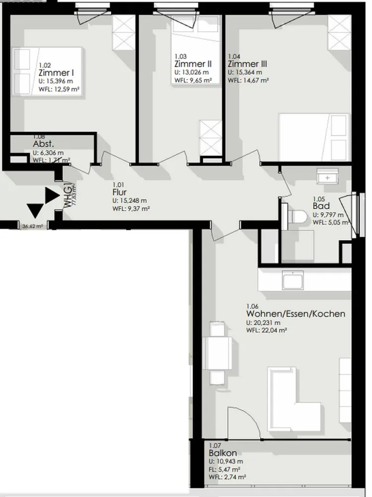 4 Zimmer Wohnung mit 77 m² in Oldenburg – Bild 11