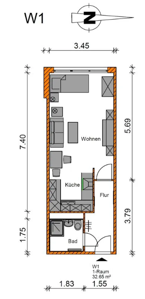 1 room apartment with 33 m² in Magdeburg – Photo 7