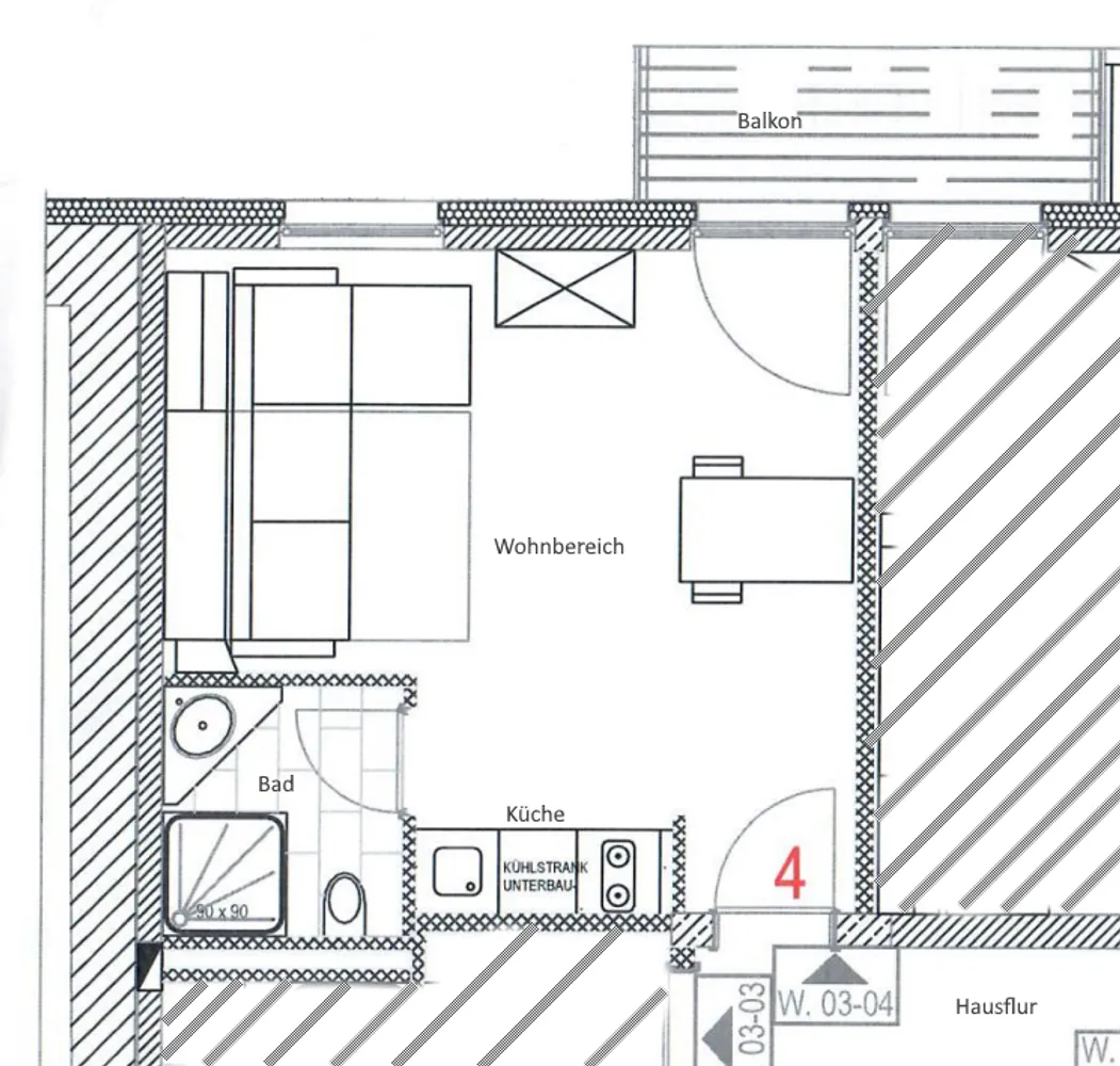 1 room apartment with 30 m² in Wiesbaden – Photo 4
