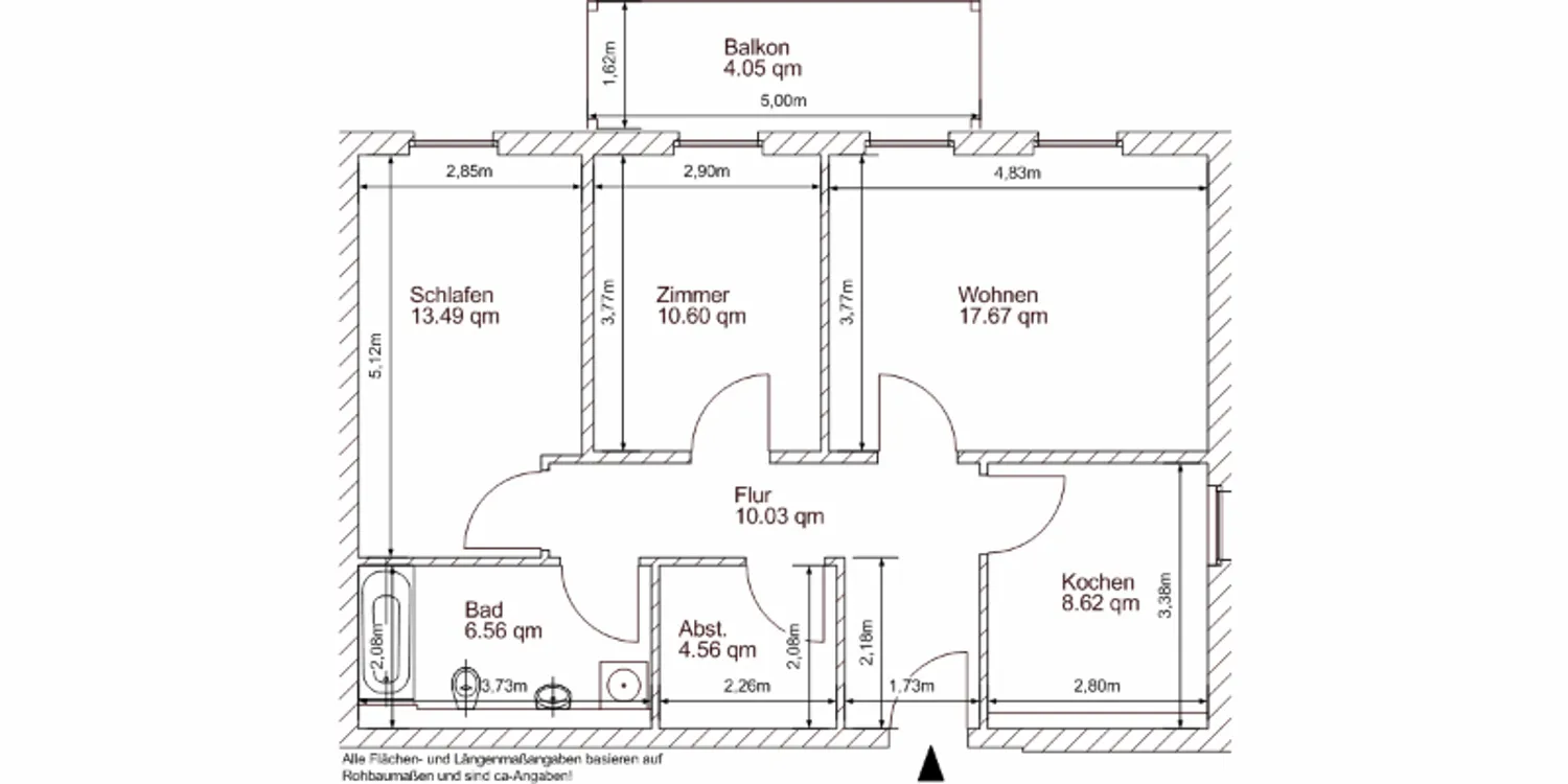 3 Zimmer Wohnung mit 78 m² in Greifswald – Bild 1