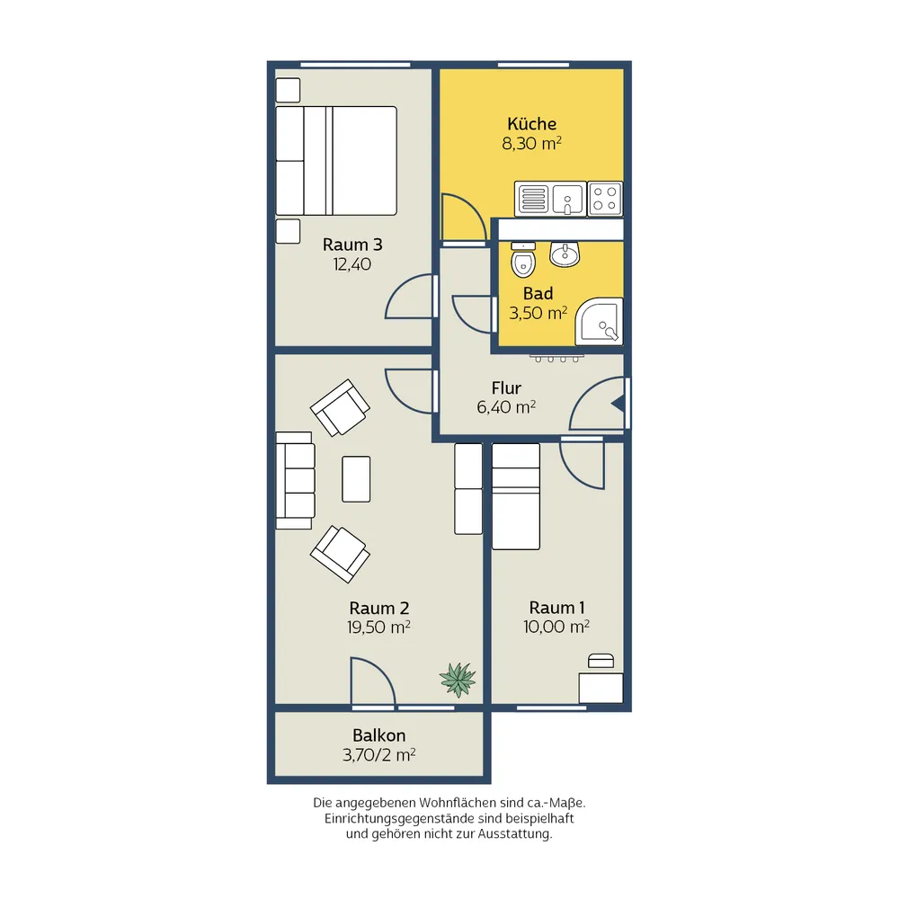 3 Zimmer Wohnung mit 61 m² in Leipzig – Bild 2