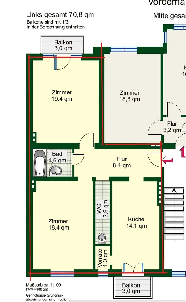 2 room apartment with 71 m² in Wiesbaden – Photo 10