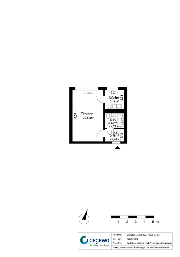 1 Zimmer Wohnung mit 29 m² in Berlin – Bild 8