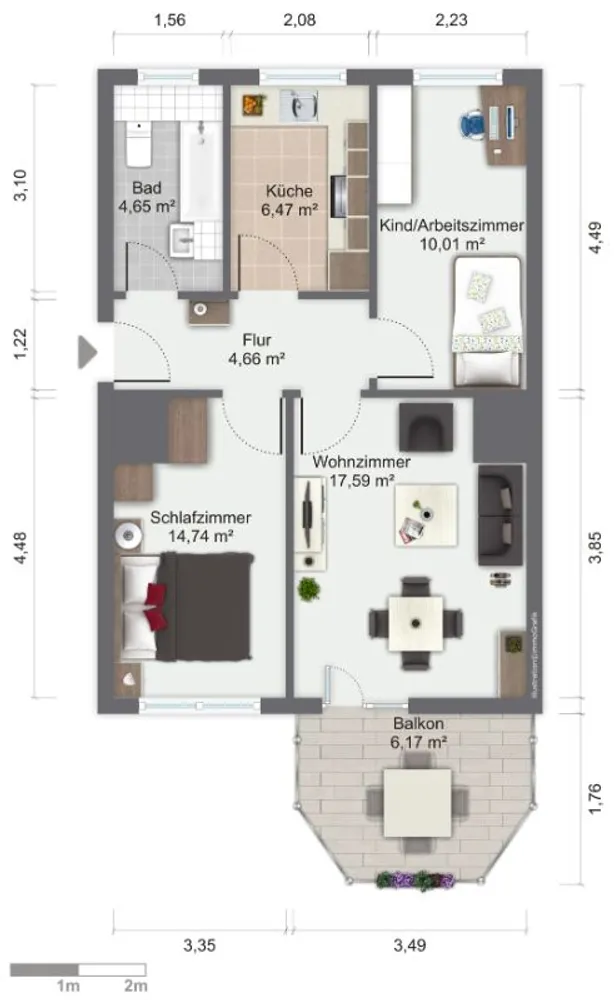 3 Zimmer Wohnung mit 61 m² in Görlitz – Bild 1
