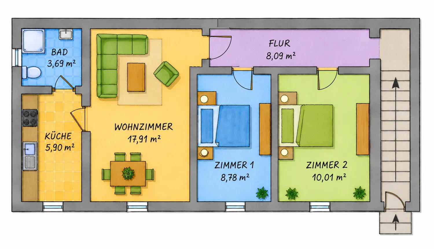 3 room apartment with 55 m² in Bitterfeld-Wolfen – Photo 1