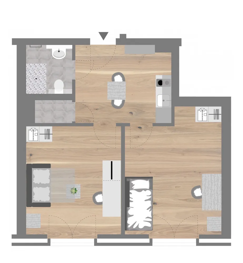 2 Zimmer Wohnung mit 53 m² in Münster – Bild 1