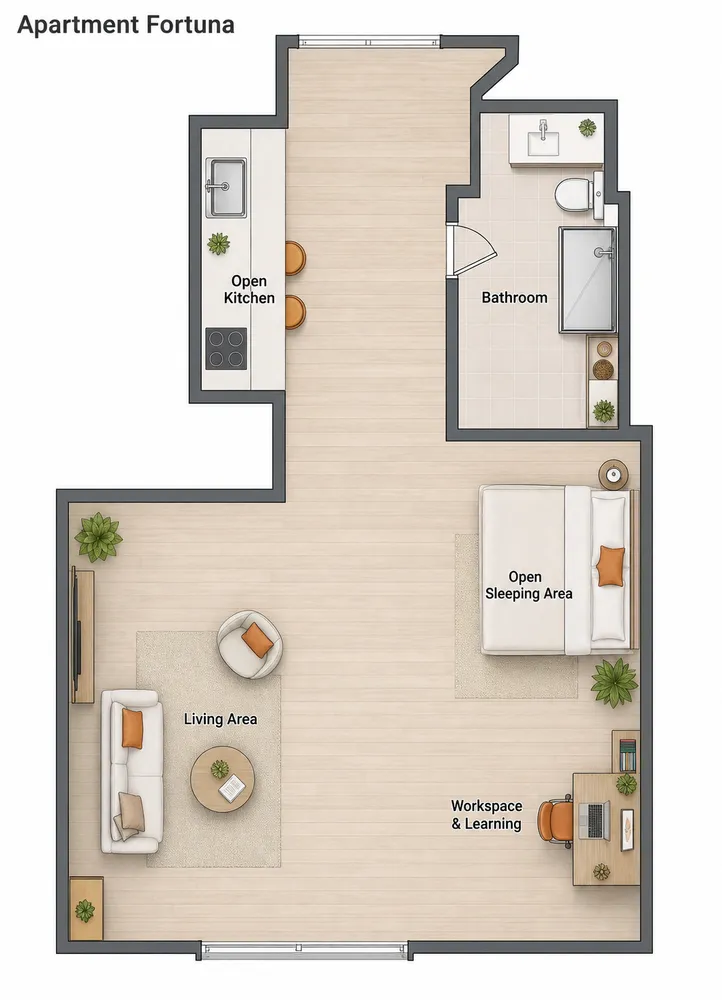 1 Zimmer Wohnung mit 29 m² in Frankfurt am Main – Bild 2