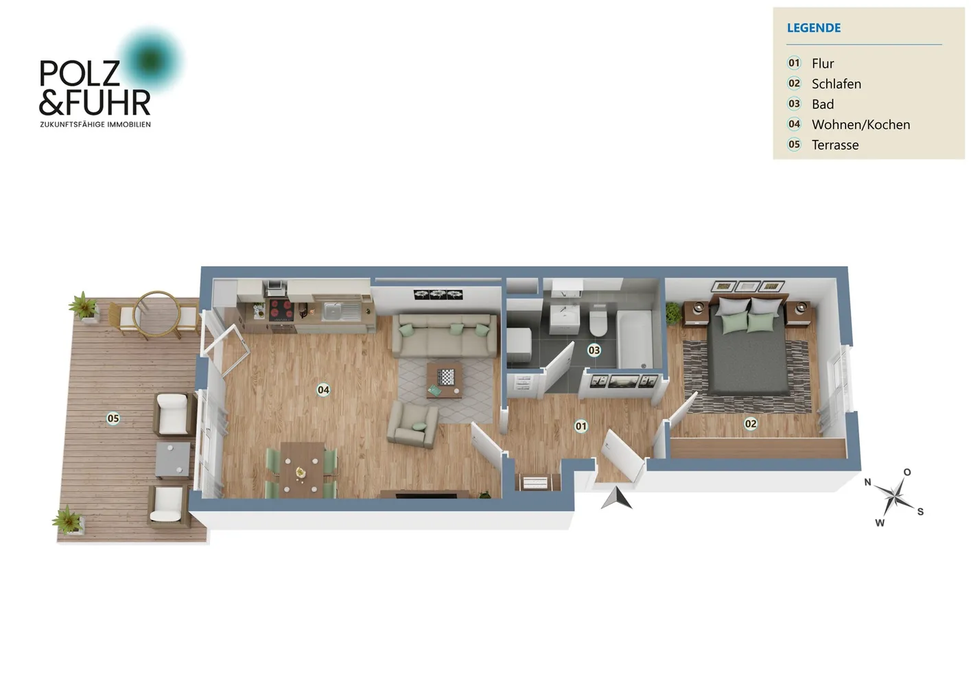 2 Zimmer Wohnung mit 61 m² in Frankfurt am Main – Bild 2