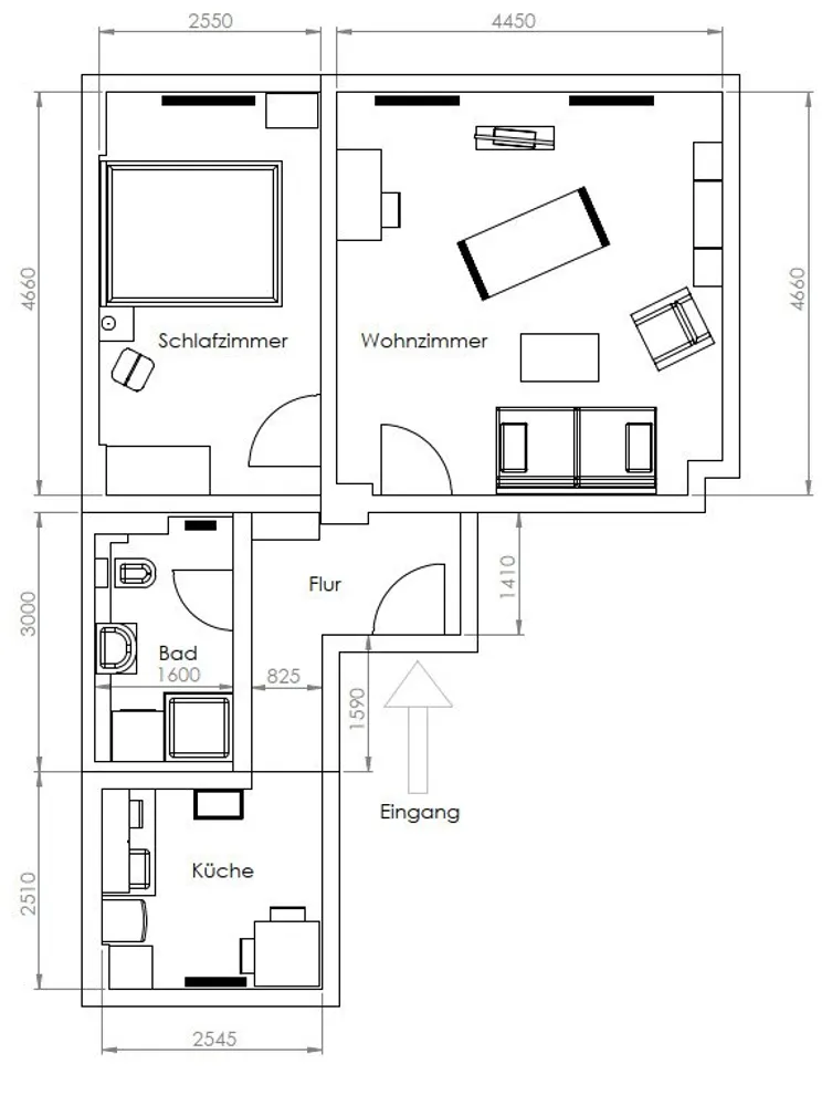 2 Zimmer Wohnung mit 50 m² in Zwickau – Bild 2