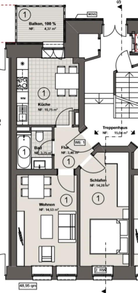 2 Zimmer Wohnung mit 49 m² in Leipzig – Bild 1