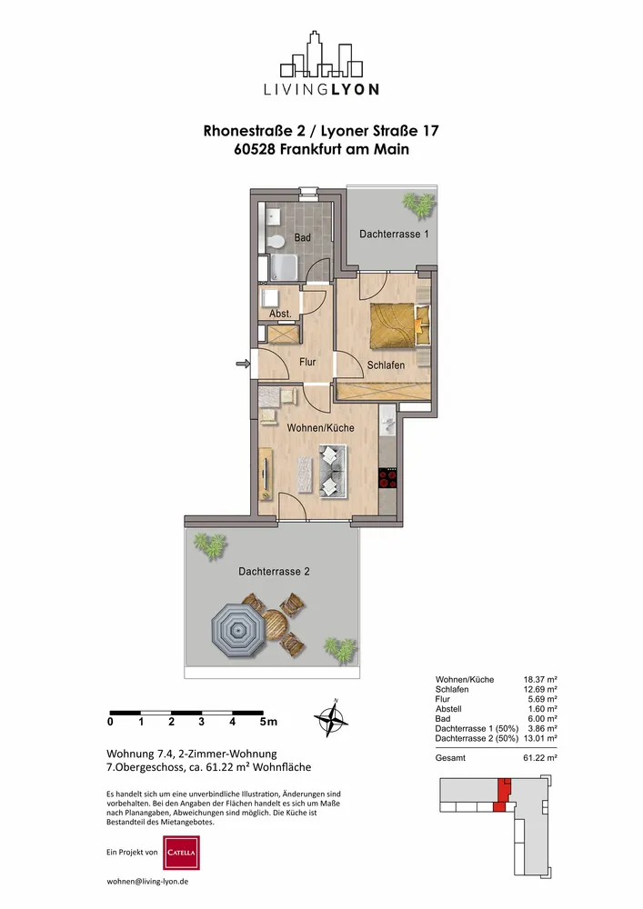 2 Zimmer Wohnung mit 60 m² in Frankfurt am Main – Bild 8