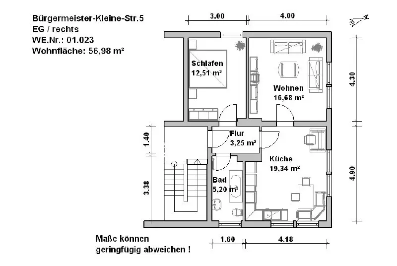 2 Zimmer Wohnung mit 57 m² in Minden – Bild 8