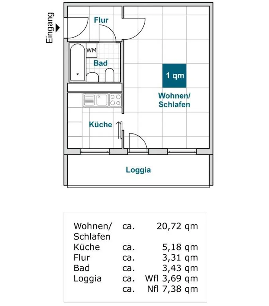 1 room apartment with 36 m² in Dresden – Photo 2