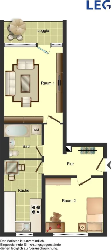 2 Zimmer Wohnung mit 59 m² in Hamm – Bild 2