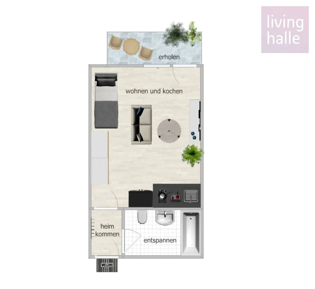 1 Zimmer Wohnung mit 31 m² in Halle (Saale) – Bild 8