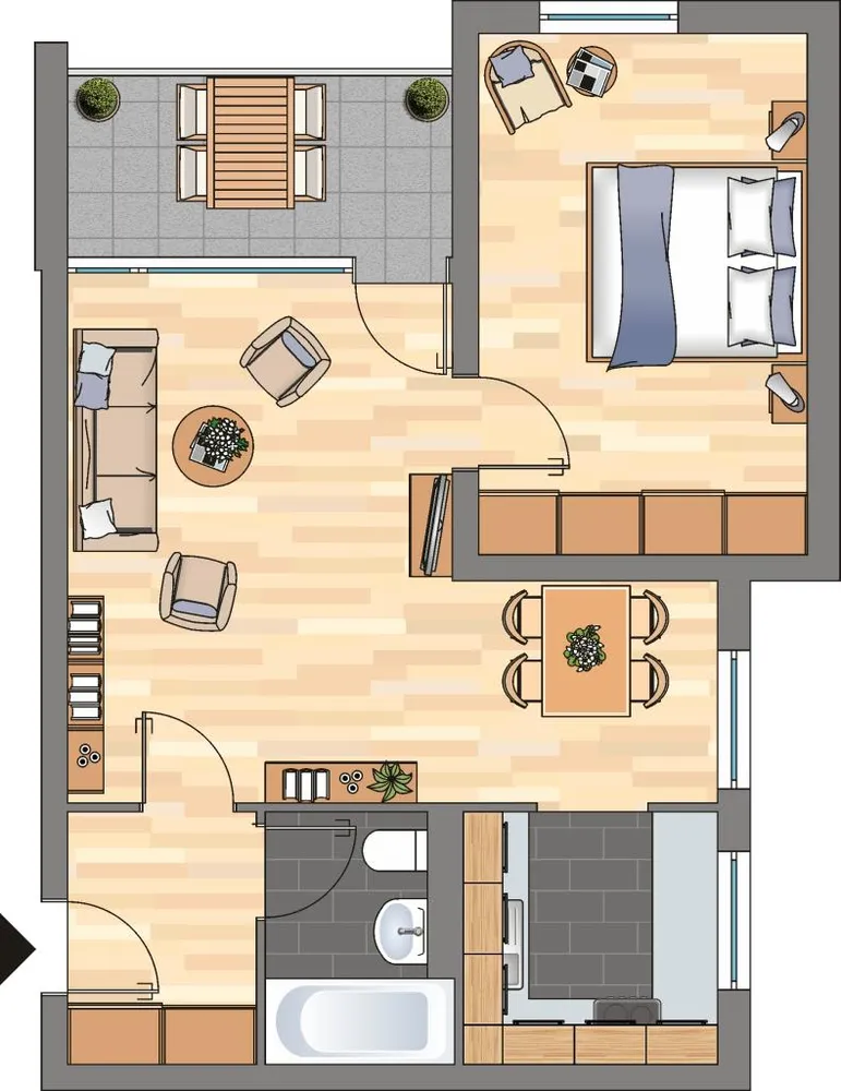 2 Zimmer Wohnung mit 51 m² in Wuppertal – Bild 2