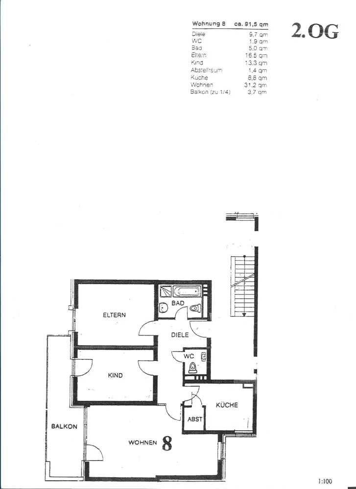 3 Zimmer Wohnung mit 92 m² in Düsseldorf – Bild 3