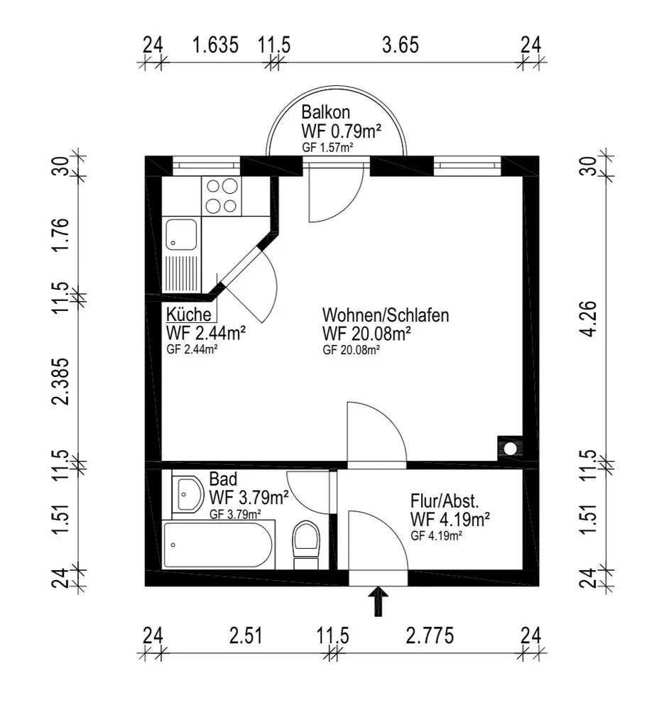 1 Zimmer Wohnung mit 31 m² in München – Bild 10
