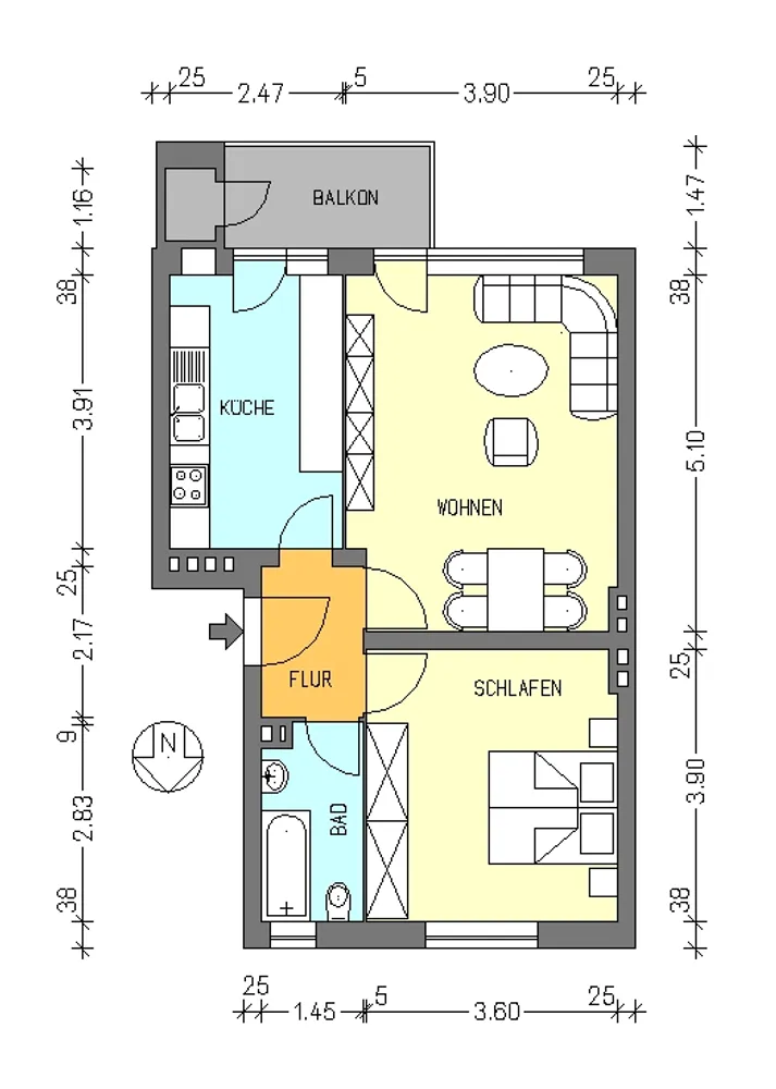2 room apartment with 53 m² in Berlin – Photo 2
