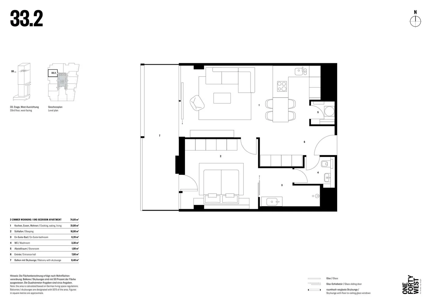 2 room apartment with 75 m² in Frankfurt am Main – Photo 7