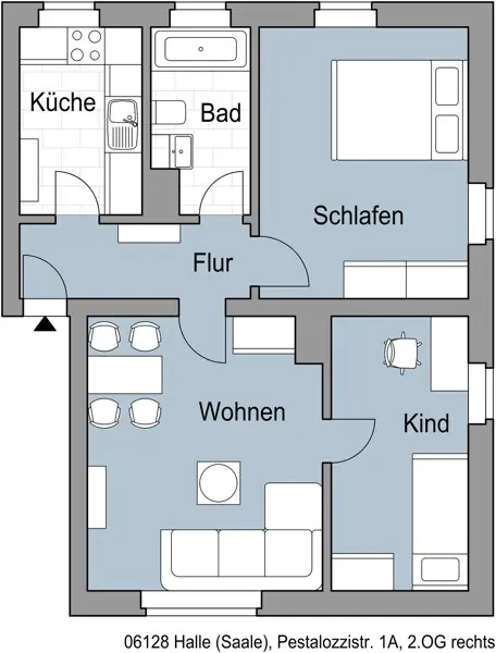 3 Zimmer Wohnung mit 58 m² in Halle (Saale) – Bild 3