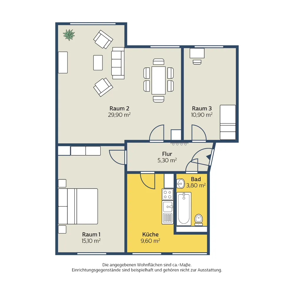 3 Zimmer Wohnung mit 75 m² in Leipzig – Bild 2