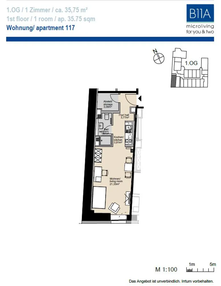 1 Zimmer Wohnung mit 36 m² in Hannover – Bild 6