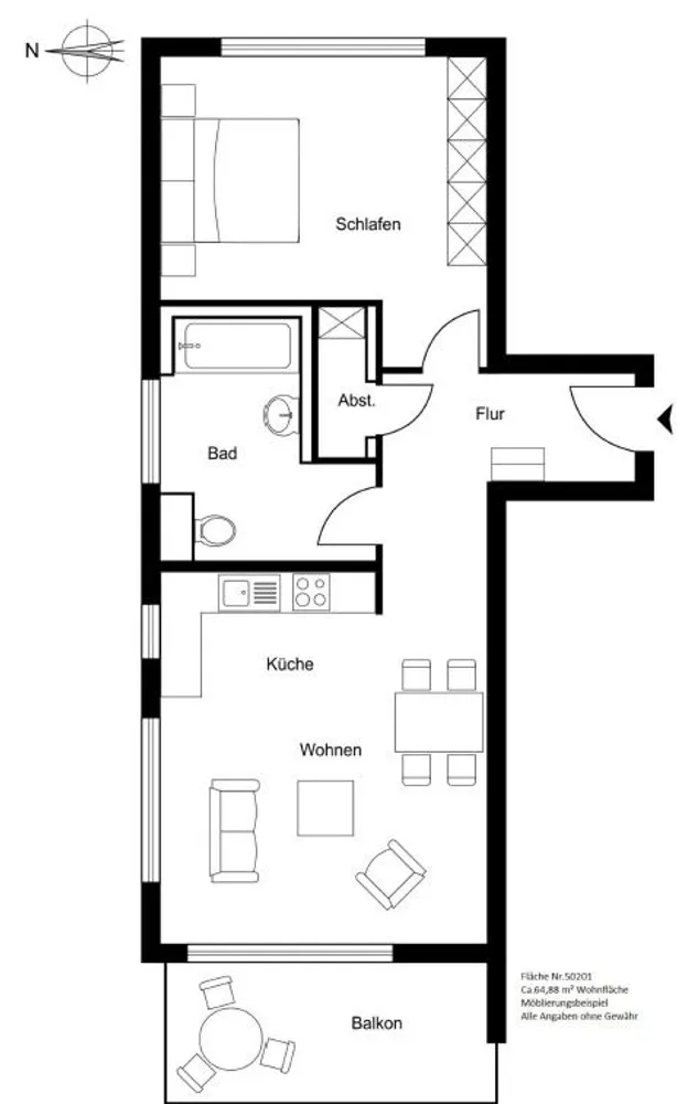2 room apartment with 65 m² in Rastatt – Photo 1