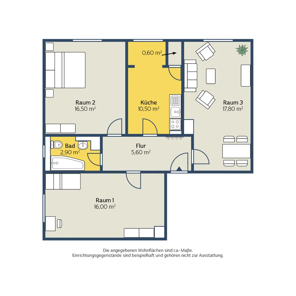 3 Zimmer Wohnung mit 69 m² in Leipzig – Bild 2