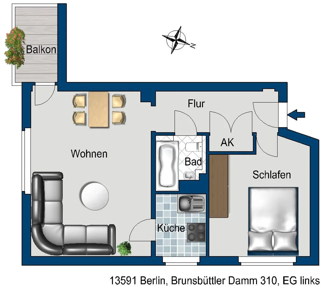 2 Zimmer Wohnung mit 44 m² in Berlin – Bild 2