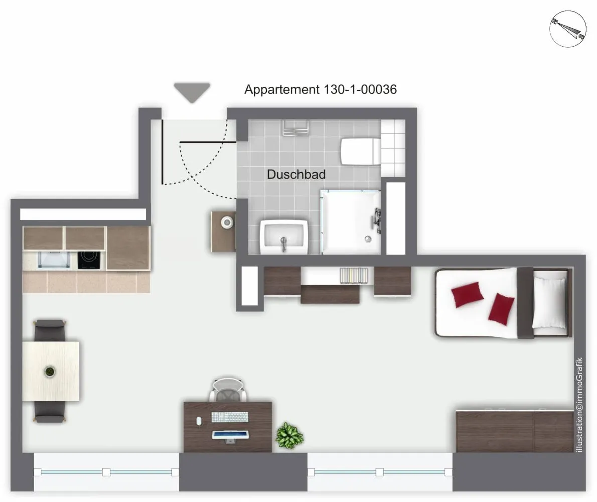 1 Zimmer Wohnung mit 27 m² in München – Bild 4