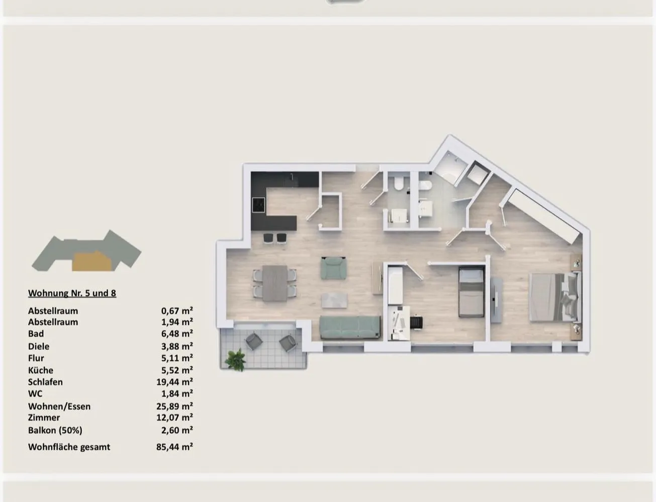 3 Zimmer Wohnung mit 86 m² in Köln – Bild 10